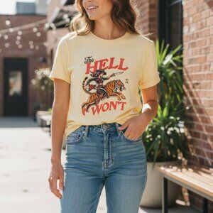 BOUTIQUE HIPPEE HARVEST " THE HELL I WON'T" TEE